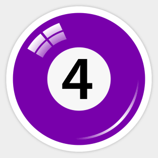 Number four 4 pool billiard ball Sticker